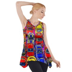 Colorful Toy Racing Cars Side Drop Tank Tunic by FunnyCow