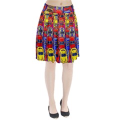 Colorful Toy Racing Cars Pleated Skirt by FunnyCow