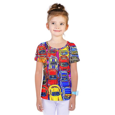 Colorful Toy Racing Cars Kids  One Piece Tee by FunnyCow