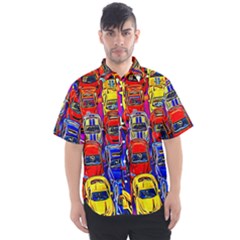 Colorful Toy Racing Cars Men s Short Sleeve Shirt