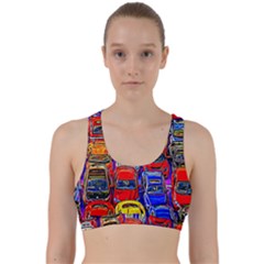 Colorful Toy Racing Cars Back Weave Sports Bra by FunnyCow