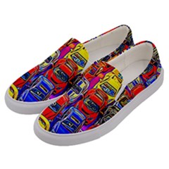 Colorful Toy Racing Cars Men s Canvas Slip Ons by FunnyCow