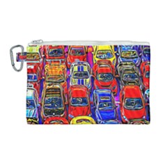 Colorful Toy Racing Cars Canvas Cosmetic Bag (large) by FunnyCow