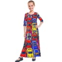 Colorful Toy Racing Cars Kids  Quarter Sleeve Maxi Dress View1