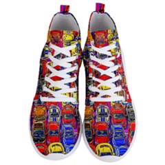 Colorful Toy Racing Cars Men s Lightweight High Top Sneakers