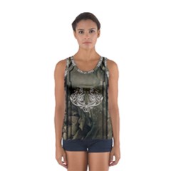 Wonderful Decorative Dragon On Vintage Background Sport Tank Top  by FantasyWorld7