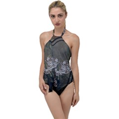 Wonderful Decorative Dragon On Vintage Background Go With The Flow One Piece Swimsuit