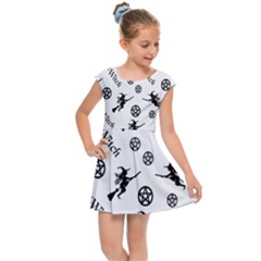 Witches And Pentacles Kids Cap Sleeve Dress by IIPhotographyAndDesigns