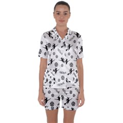 Witches And Pentacles Satin Short Sleeve Pyjamas Set