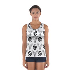 Owls And Pentacles Sport Tank Top  by IIPhotographyAndDesigns