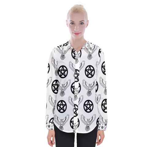 Owls And Pentacles Womens Long Sleeve Shirt by IIPhotographyAndDesigns