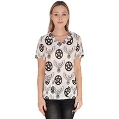 Owls And Pentacles Scrub Top by IIPhotographyAndDesigns