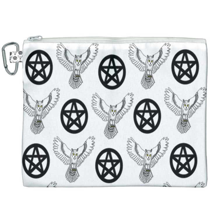 Owls And Pentacles Canvas Cosmetic Bag (XXXL)