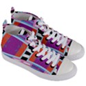 Mirrored distorted shapes                           Women s Mid-Top Canvas Sneakers View3