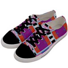 Mirrored Distorted Shapes                              Men s Low Top Canvas Sneakers by LalyLauraFLM