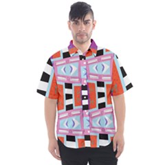 Mirrored Distorted Shapes                             Men s Short Sleeve Shirt