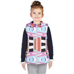 Mirrored Distorted Shapes                              Kid s Puffer Vest by LalyLauraFLM