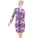 Mirrored distorted shapes                                      Button Long Sleeve Dress View1