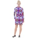 Mirrored distorted shapes                                      Button Long Sleeve Dress View2