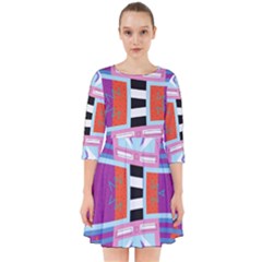 Mirrored Distorted Shapes                             Smock Dress by LalyLauraFLM