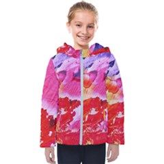 Red Purple Paint                                    Kids  Hooded Puffer Jacket