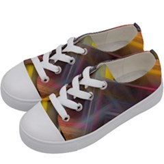 Fractals Stripes                                  Kids  Low Top Canvas Sneakers by LalyLauraFLM