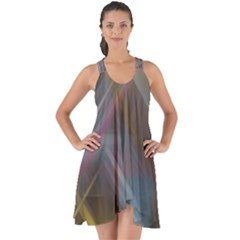 Fractals Stripes                                           Show Some Back Chiffon Dress by LalyLauraFLM