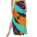 Blue orange black waves                                       Maxi Chiffon Tie-Up Sarong View1