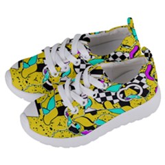 Shapes On A Yellow Background                                 Kids  Lightweight Sports Shoes by LalyLauraFLM