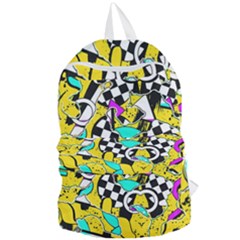 Shapes On A Yellow Background                                     Foldable Lightweight Backpack