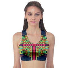 Distorted Shapes On A Blue Background                                 Women s Sports Bra by LalyLauraFLM