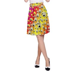 Festive Music Tribute In Rainbows A-line Skirt