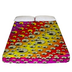 Festive Music Tribute In Rainbows Fitted Sheet (king Size) by pepitasart