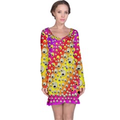 Festive Music Tribute In Rainbows Long Sleeve Nightdress by pepitasart