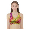 Festive Music Tribute In Rainbows Sports Bra with Border View1