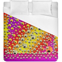 Festive Music Tribute In Rainbows Duvet Cover (king Size) by pepitasart