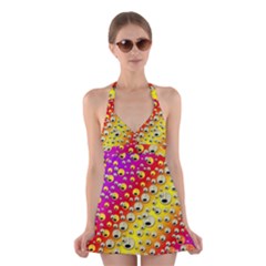 Festive Music Tribute In Rainbows Halter Dress Swimsuit  by pepitasart