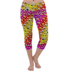 Festive Music Tribute In Rainbows Capri Yoga Leggings by pepitasart