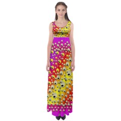 Festive Music Tribute In Rainbows Empire Waist Maxi Dress