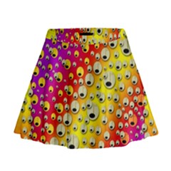 Festive Music Tribute In Rainbows Mini Flare Skirt by pepitasart