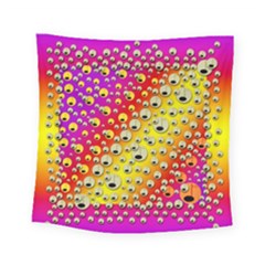 Festive Music Tribute In Rainbows Square Tapestry (small) by pepitasart