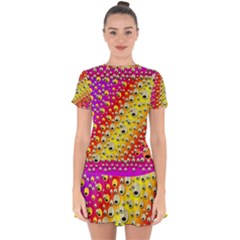 Festive Music Tribute In Rainbows Drop Hem Mini Chiffon Dress by pepitasart