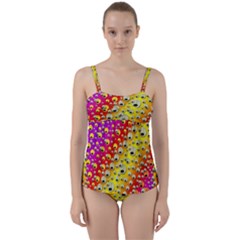 Festive Music Tribute In Rainbows Twist Front Tankini Set by pepitasart