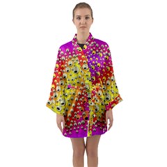 Festive Music Tribute In Rainbows Long Sleeve Kimono Robe by pepitasart