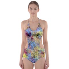 Different Multi Color Spots Created By Flipstylez Designs Cut-out One Piece Swimsuit by flipstylezfashionsLLC