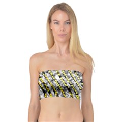 Bright Gold Black And White Waves Created By Flipstylez Designs Bandeau Top by flipstylezfashionsLLC