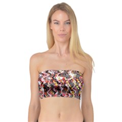 Pink And Gold Black And White Waves Created In Many Layers By Flipstylez Designs Bandeau Top by flipstylezfashionsLLC