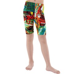 Red Aeroplane 5 Kids  Mid Length Swim Shorts by bestdesignintheworld