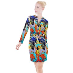 Fragrance Of Kenia 5 Button Long Sleeve Dress