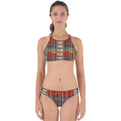 Stretched Exotic Blue Green Red And Orange Design Created By Flipstylez Designs Perfectly Cut Out Bikini Set by flipstylezfashionsLLC